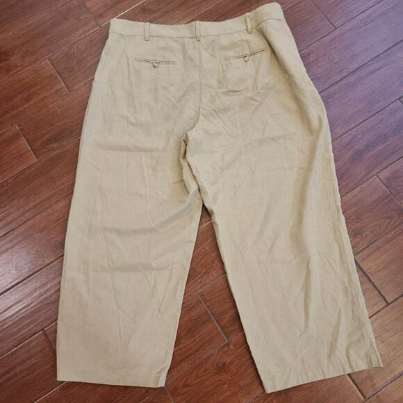 Madewell Womens Plus Size 22W Harlow Wide Leg Pant Khaki Pleated Front - Picture 6 of 7